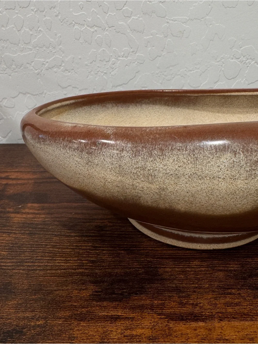 Vintage Frankoma Pottery MCM Bowl #214 Yellow Desert Gold Freeform Artsy Ceramic
